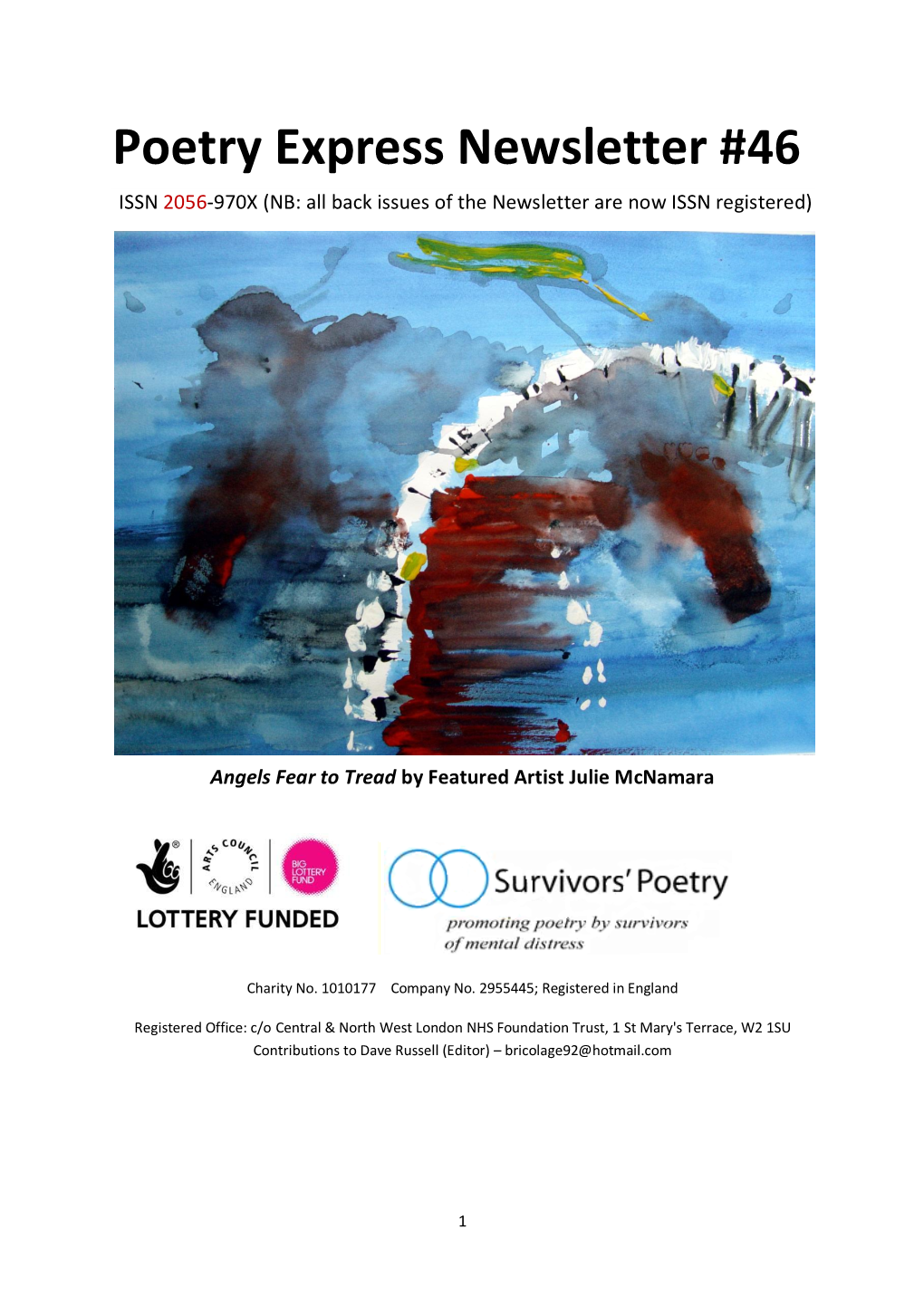 Poetry Express Newsletter #46 ISSN 2056-970X (NB: All Back Issues of the Newsletter Are Now ISSN Registered)