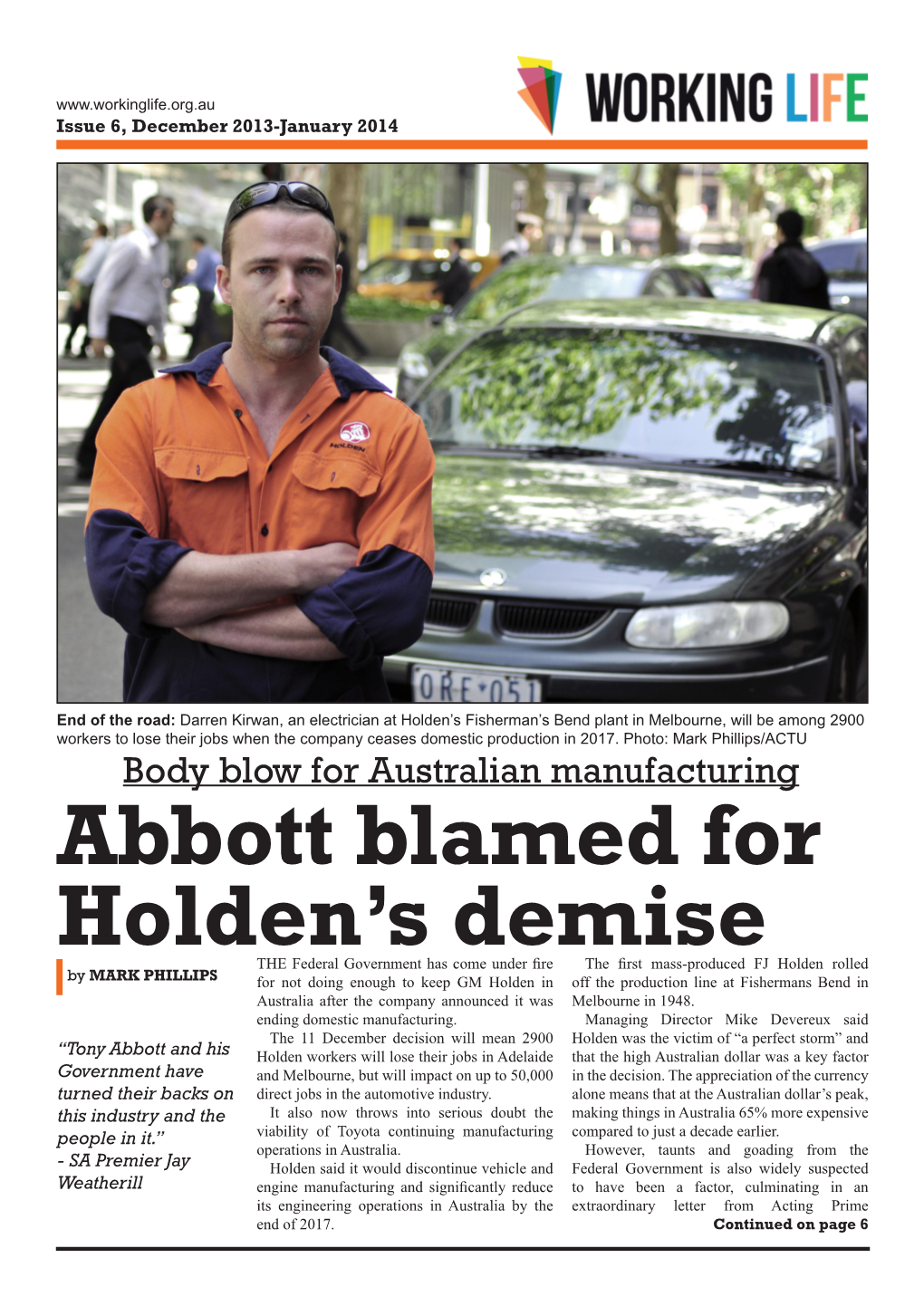 Abbott Blamed for Holden's Demise