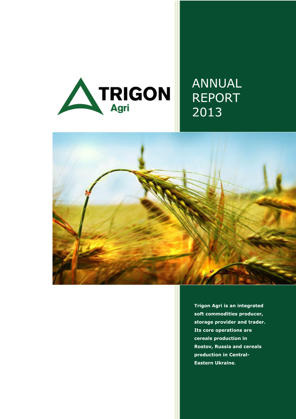 Trigon Agri Annual Report 2013 Page 2