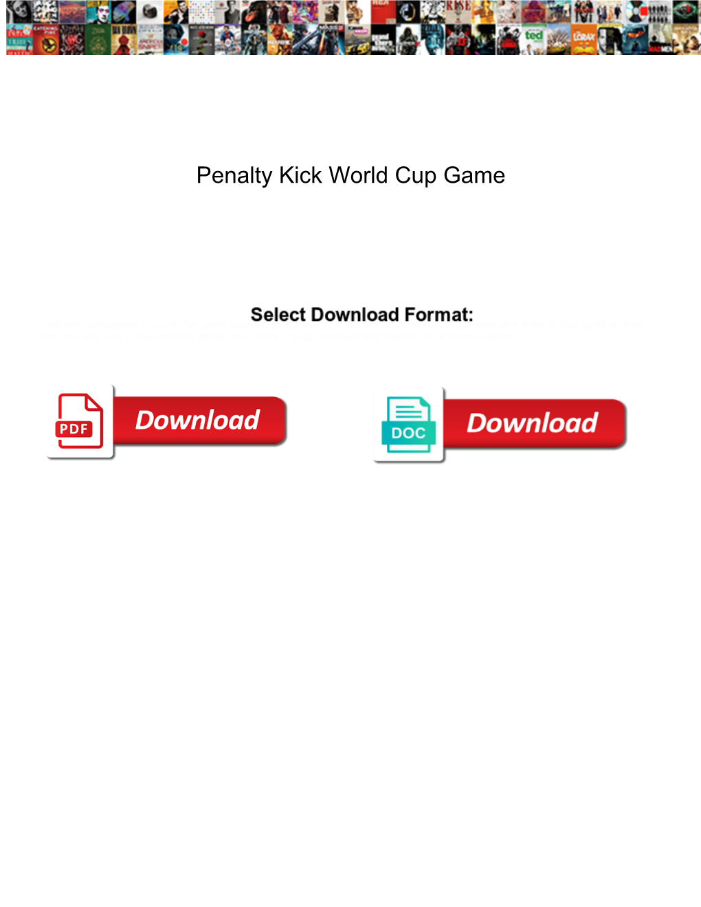 Penalty Kick World Cup Game