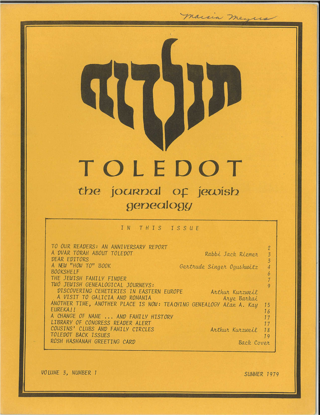 Toledot-Vol-3-No-1-Summer-1979.Pdf