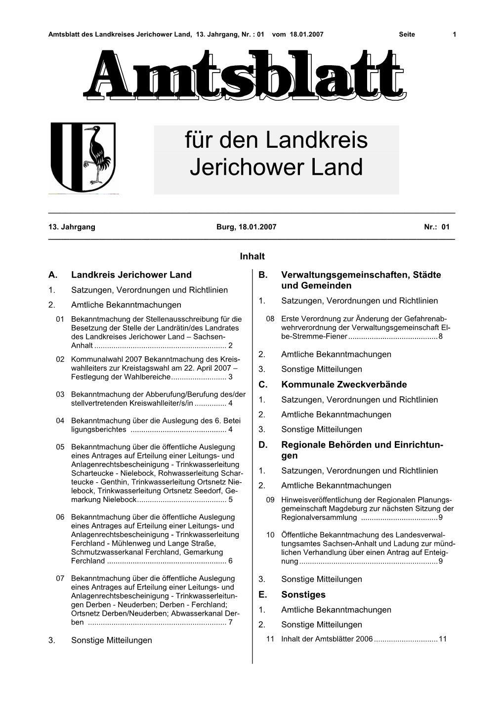 Amtsblatt Nr. 01-13-07 Vom 18.01