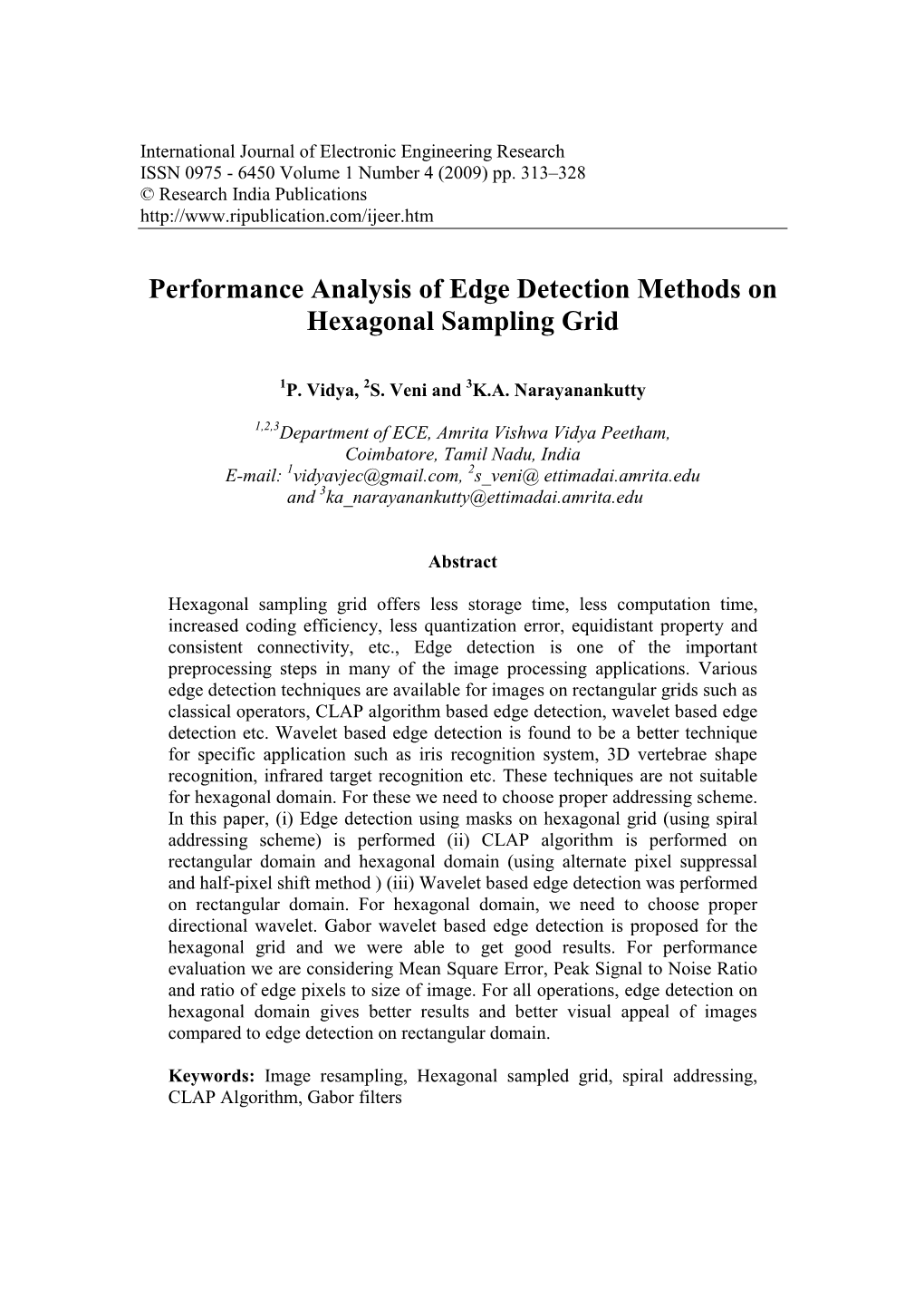 Performance Analysis of Edge Detection Methods on Hexagonal Sampling Grid