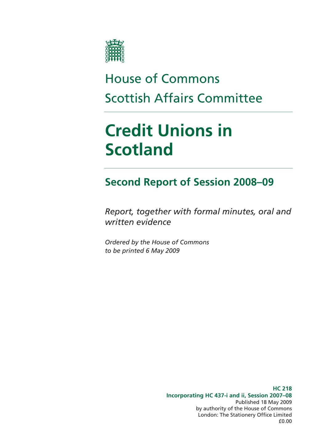 Credit Unions in Scotland