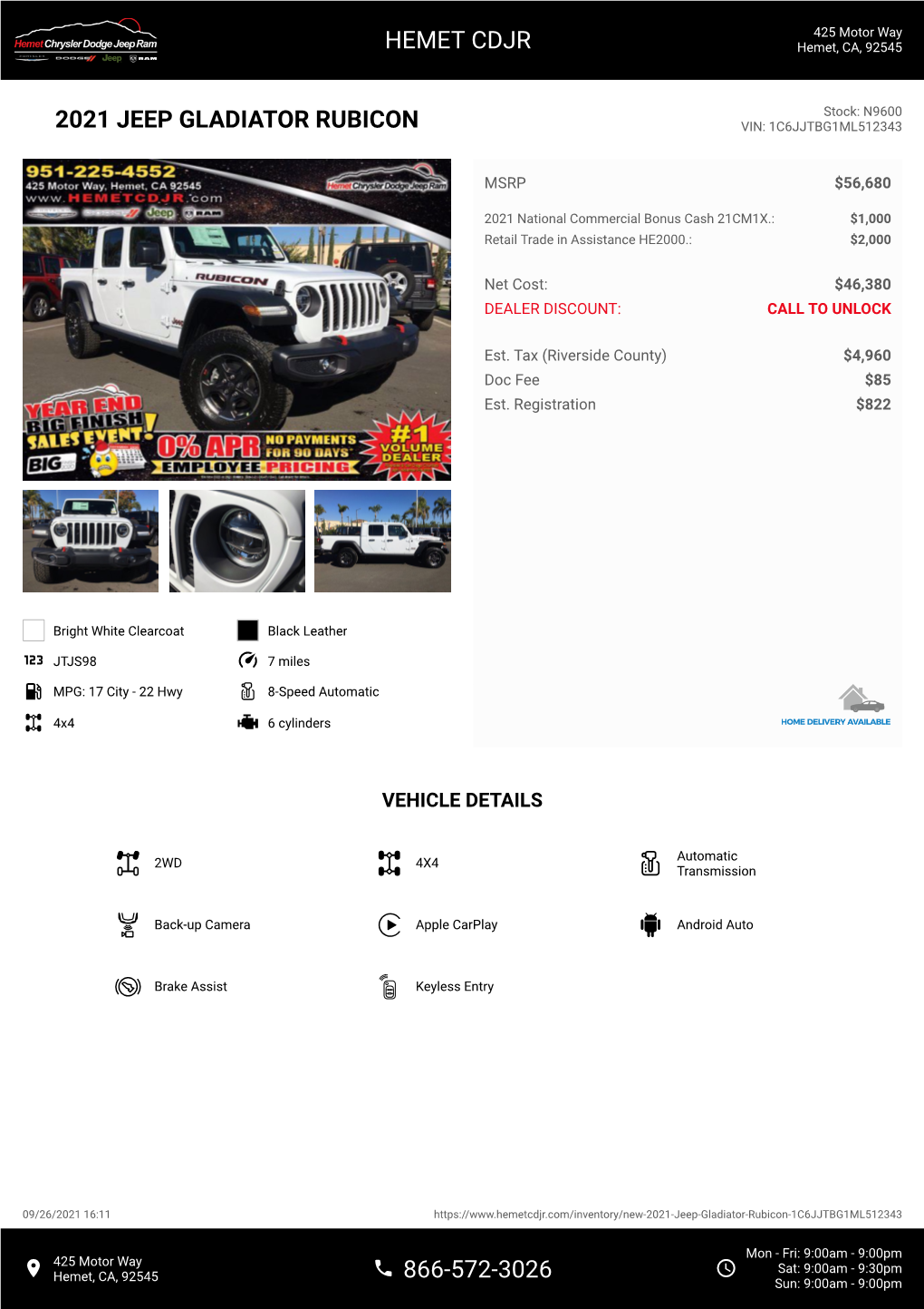 2021 Jeep Gladiator Rubicon Vin: 1C6jjtbg1ml512343