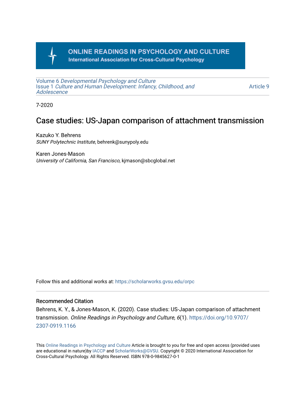 Case Studies: US-Japan Comparison of Attachment Transmission