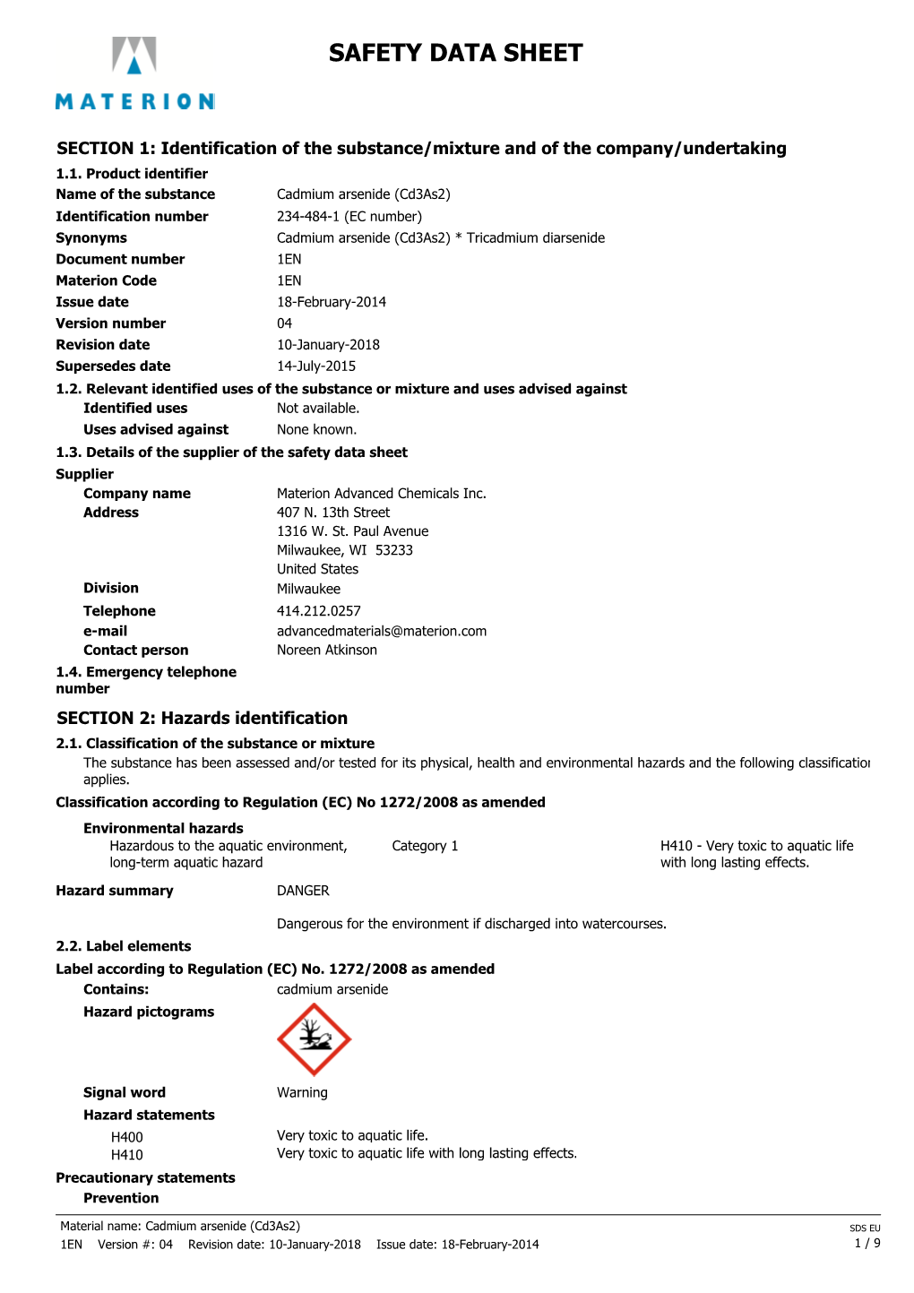 Safety Data Sheet