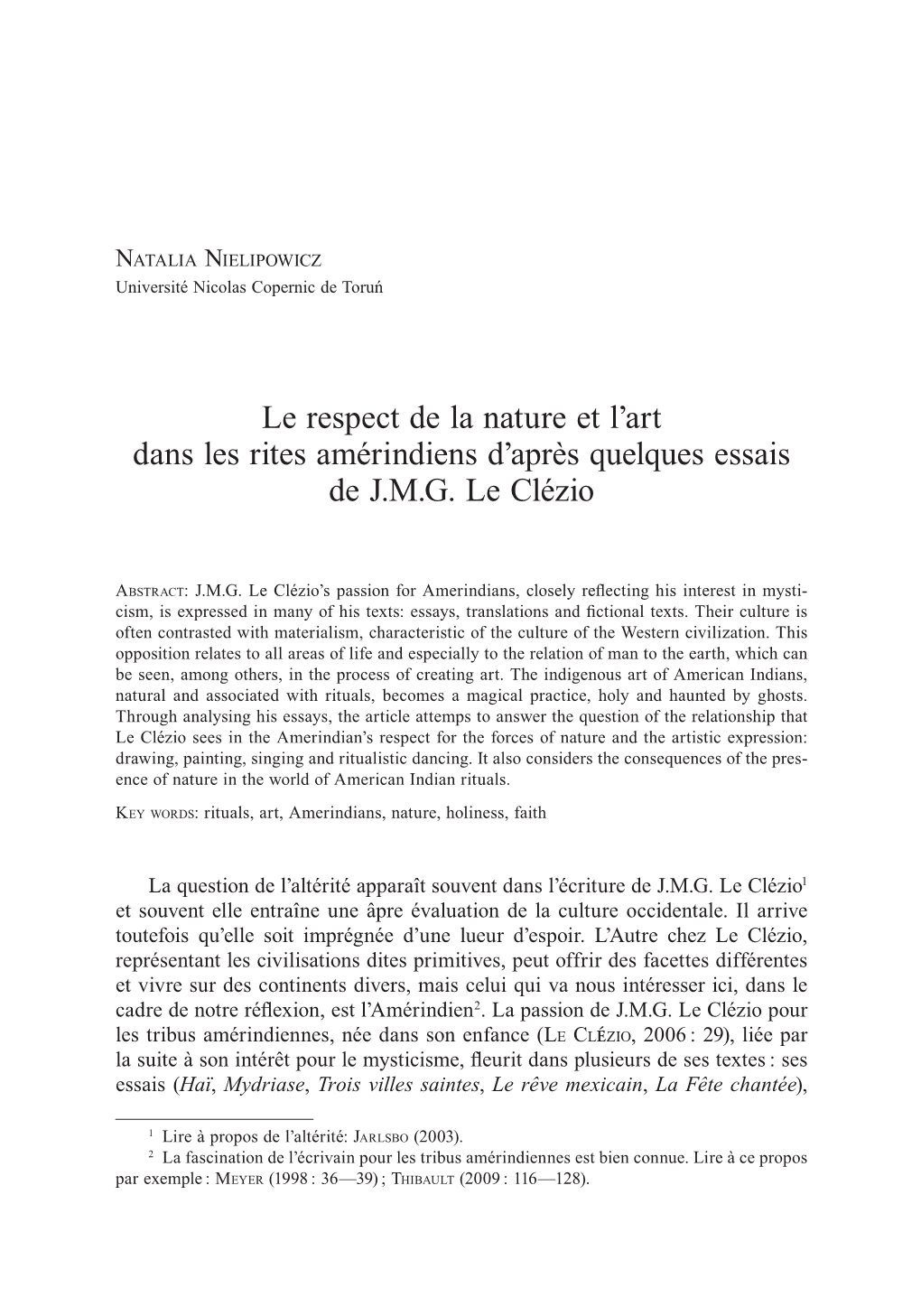 Le Respect De La Nature Et L'art Dans Les Rites Amérindiens D'après