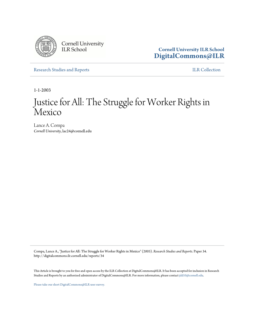 The Struggle for Worker Rights in Mexico Lance A