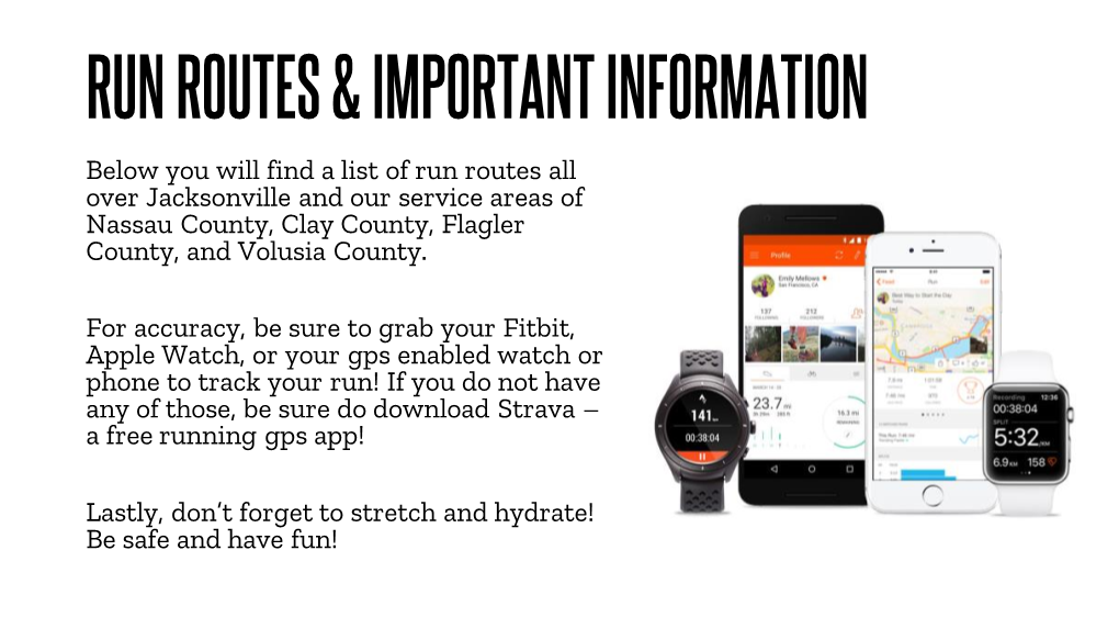 Run Routes & Important Information