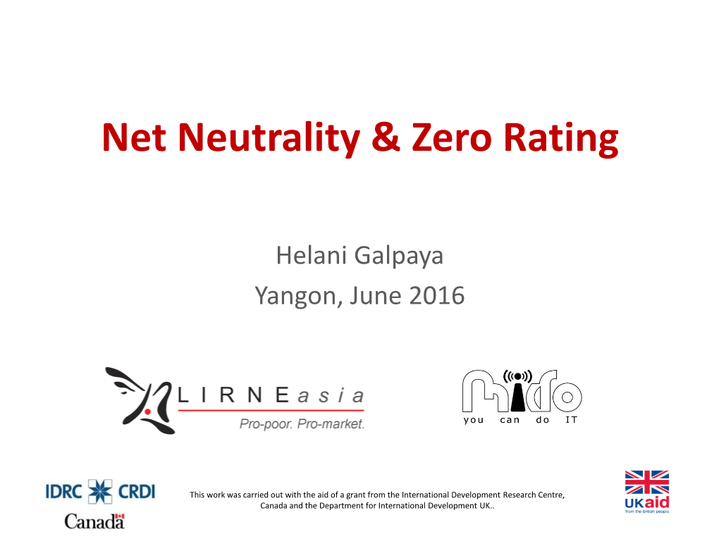 Net Neutrality & Zero Rating