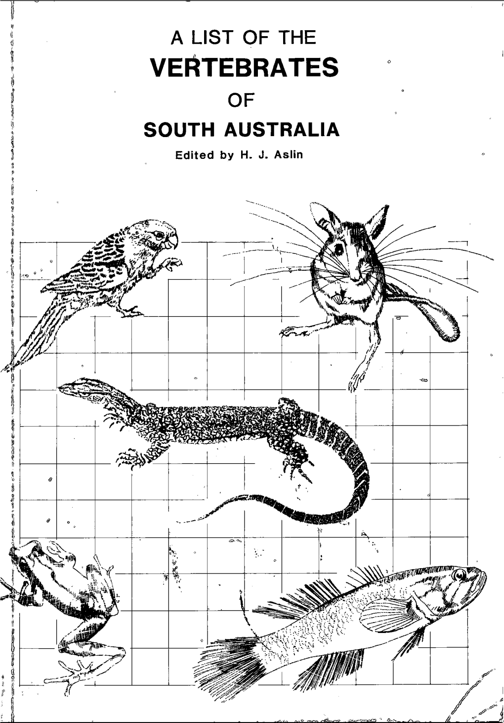 VERTEBRATES O of SOUTH AUSTRALIA Edited by H