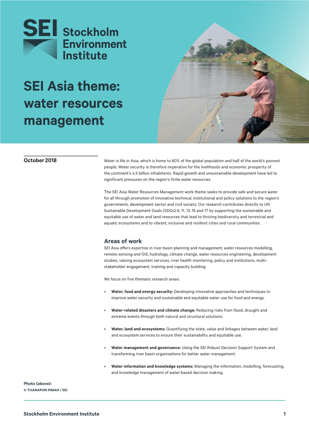 SEI Asia Theme: Water Resources Management