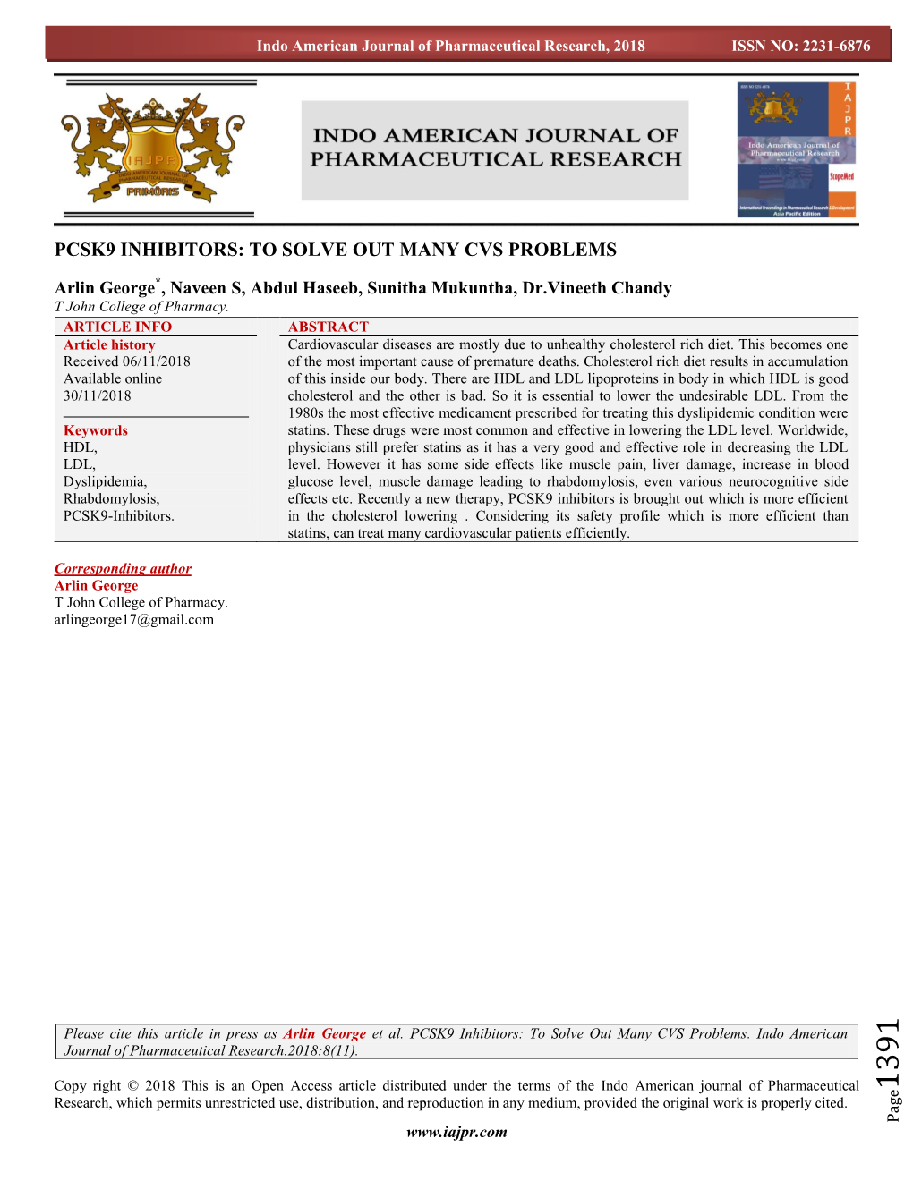 Pcsk9 Inhibitors: to Solve out Many Cvs Problems