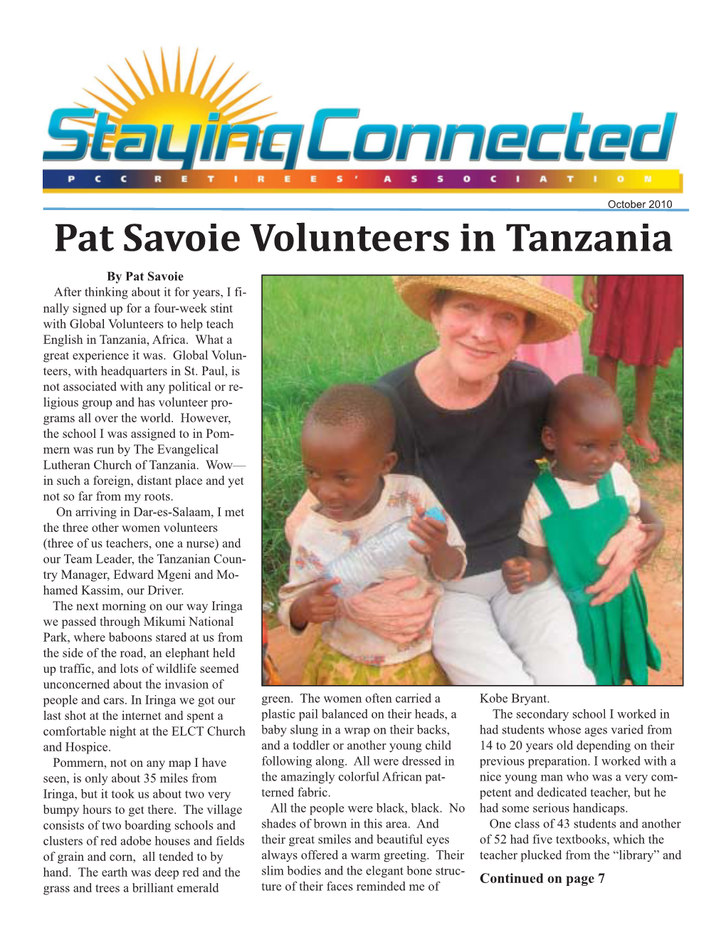 Pat Savoie Volunteers in Tanzania