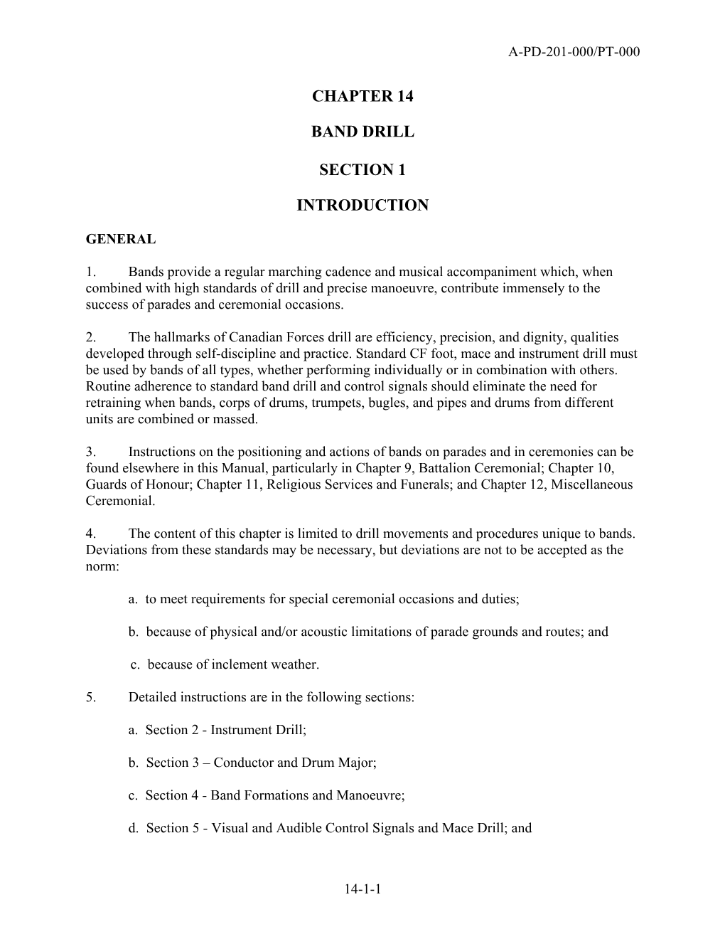 Chapter 14 Band Drill Section 1 Introduction