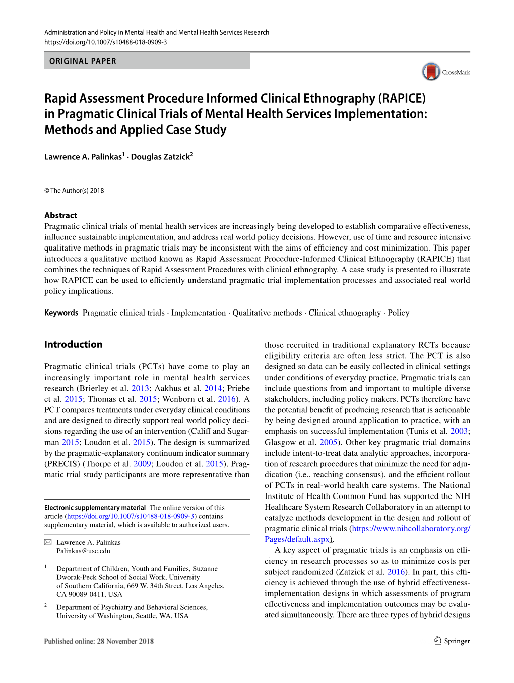 Rapid Assessment Procedure Informed Clinical Ethnography