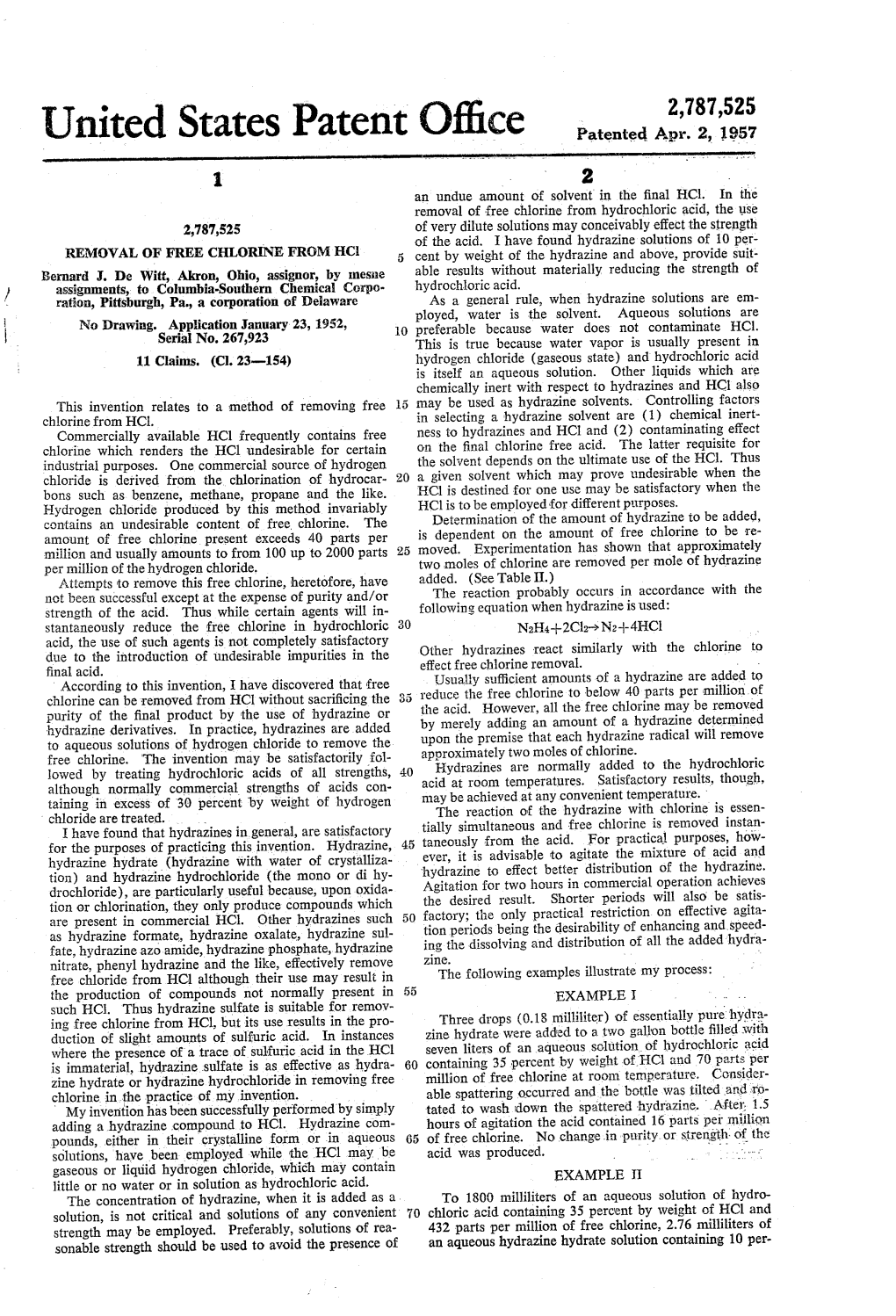 United States Patent Office Patented Apr