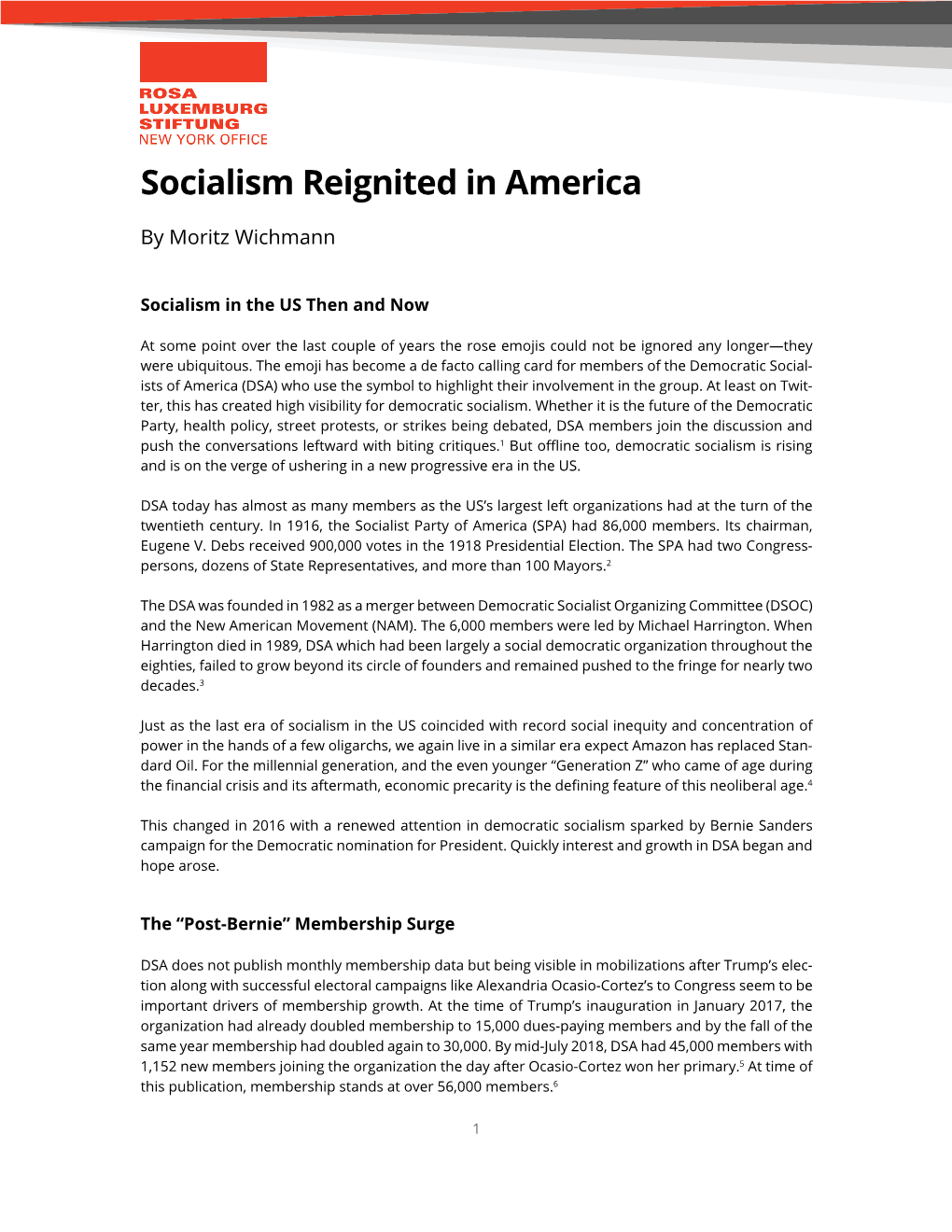 Socialism Reignited in America