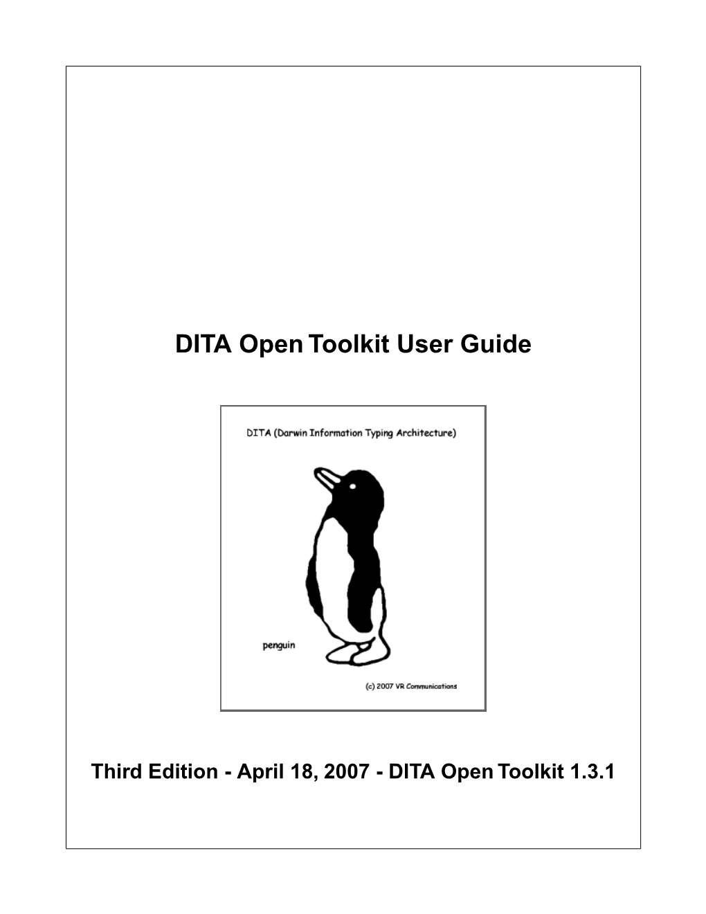 DITA Open Toolkit User Guide