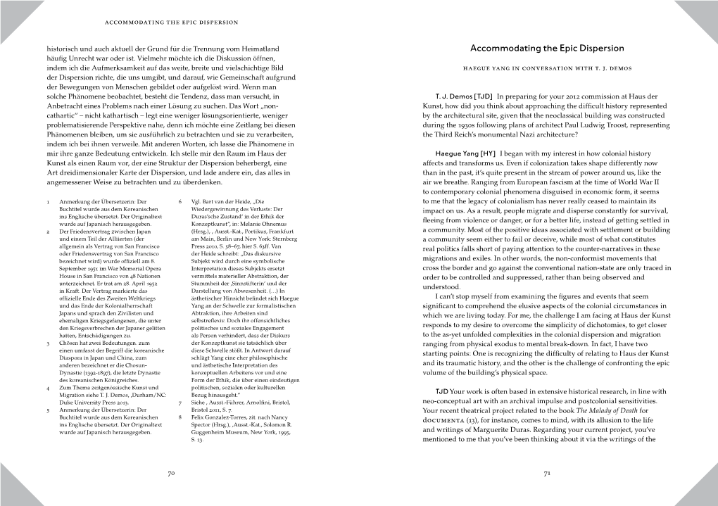 Accommodating the Epic Dispersion Historisch Und Auch Aktuell Der Grund Für Die Trennung Vom Heimatland Accommodating the Epic Dispersion Häufig Unrecht War Oder Ist