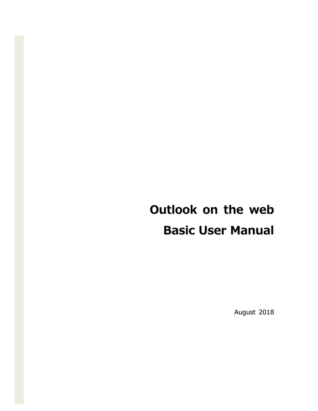 Outlook on the Web Basic User Manual