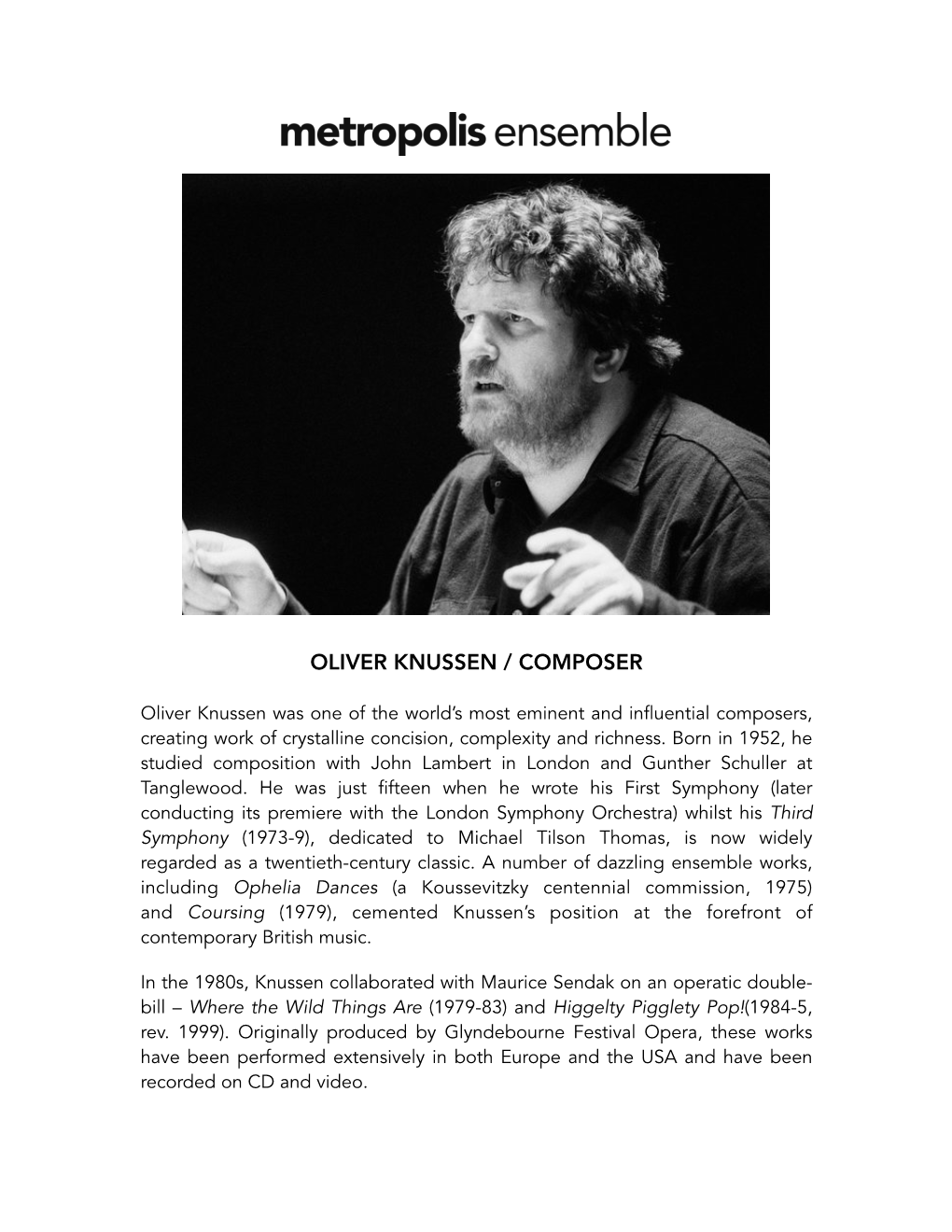 Oliver Knussen / Composer