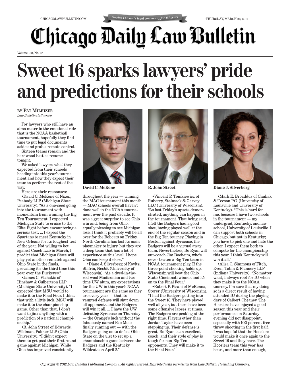 Sweet 16 Sparks Lawyers' Pride and Predictions for Their Schools