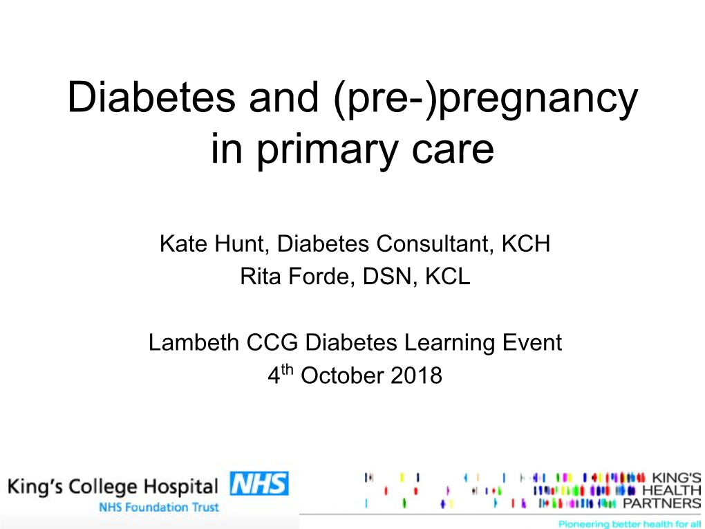 (Pre-)Pregnancy in Primary Care