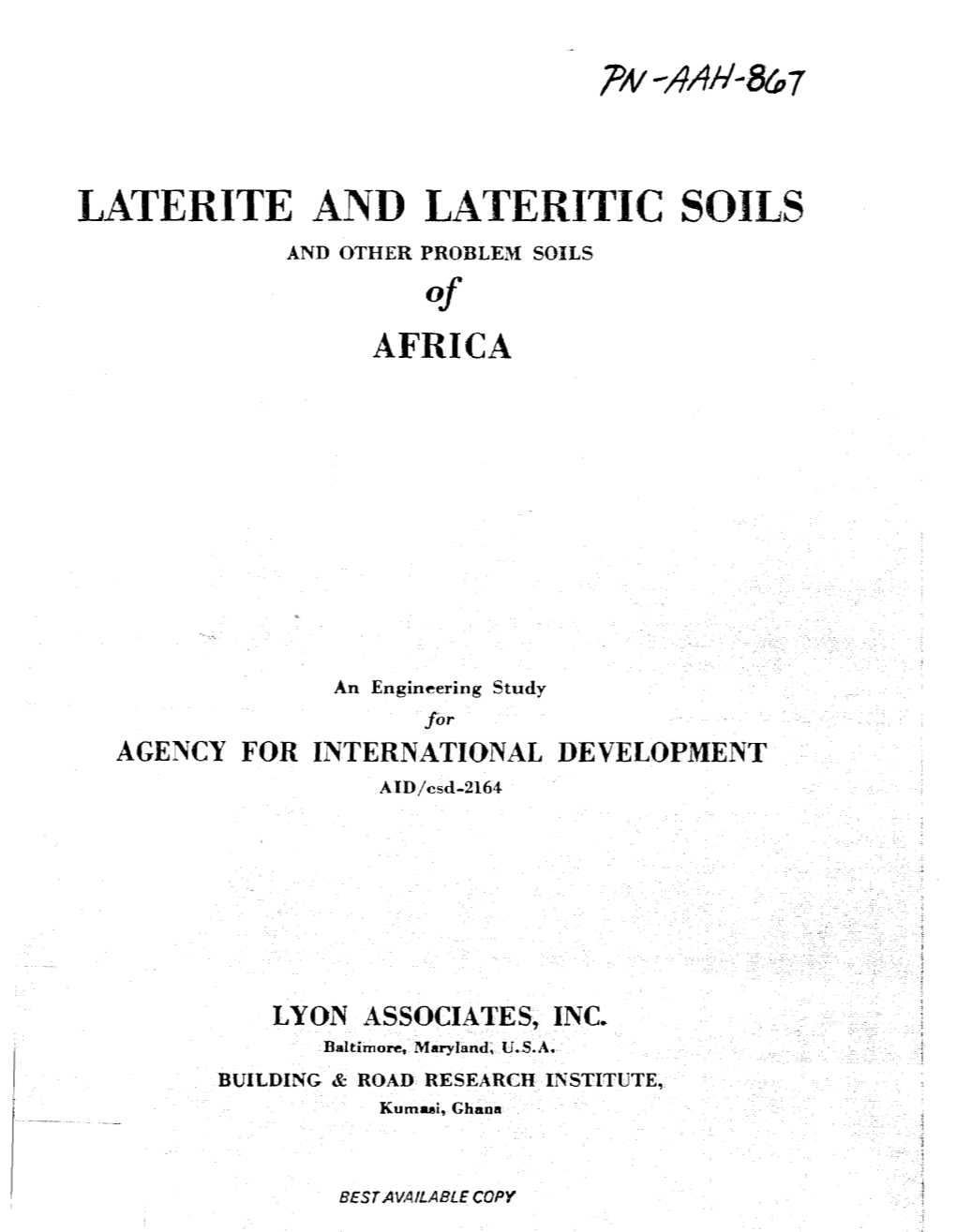 Laterite and Lateritic Soils and Other Problem Soils