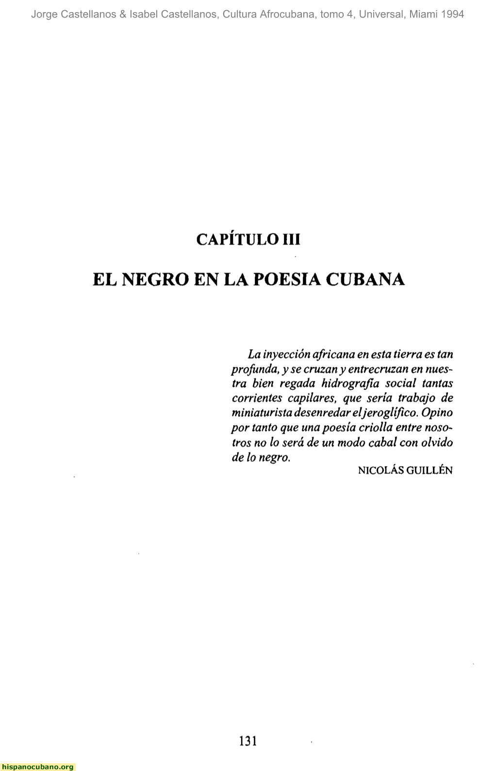 El Negro En La Poesía Cubana