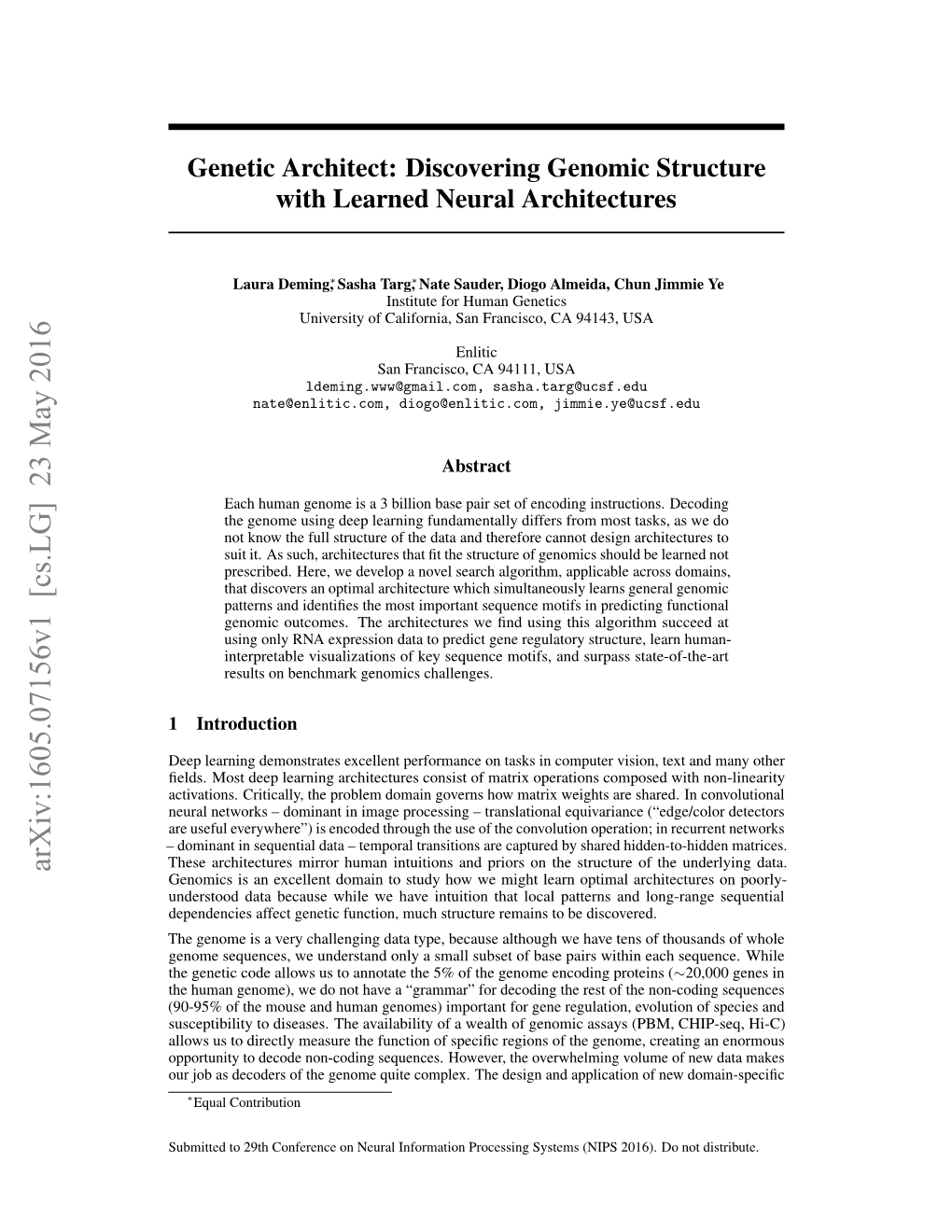 Discovering Genomic Structure with Learned Neural Architectures