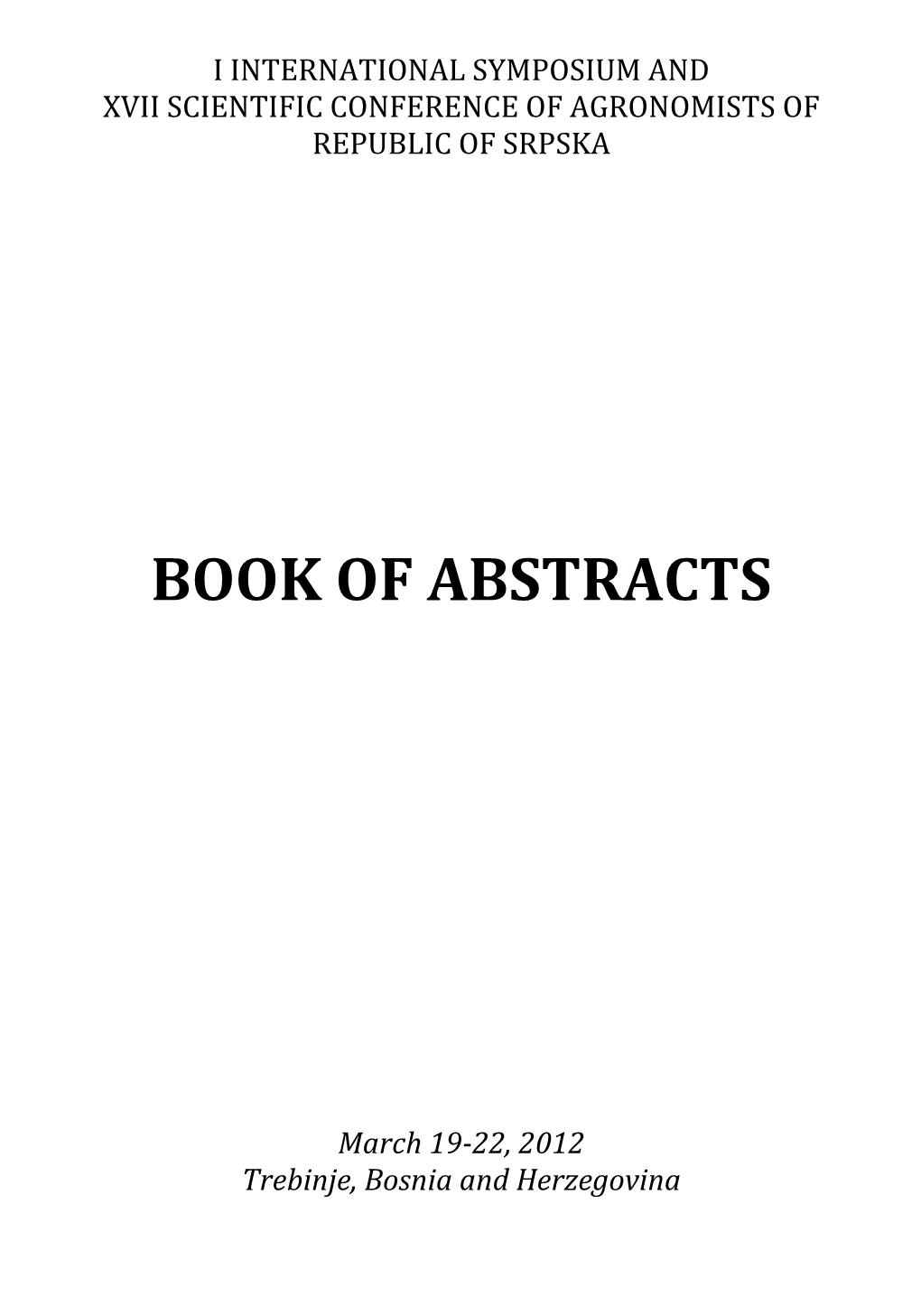 Book of Abstracts