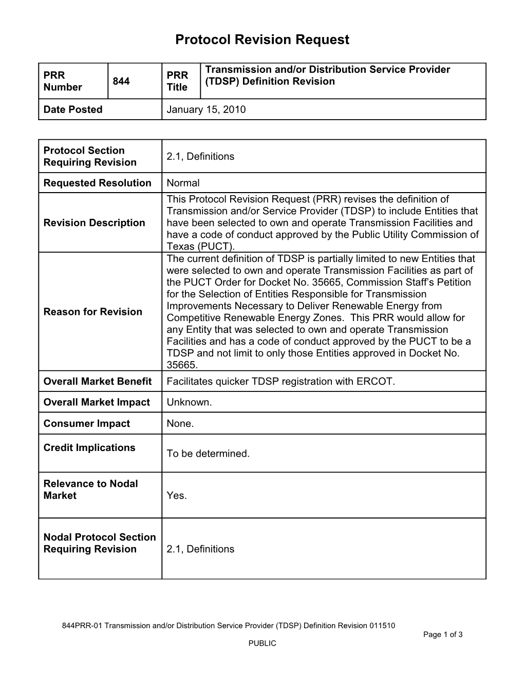 Transmission And/Or Distribution Service Provider (TDSP)