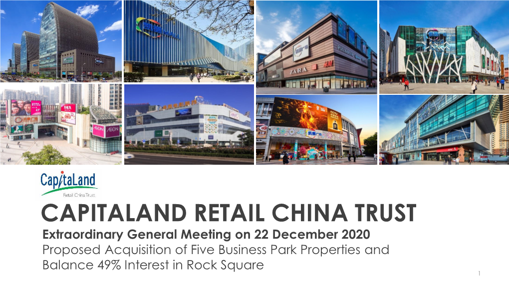 Business Parks Fund 4) Managed by a Subsidiary of Capitaland Limited (“Capitaland”)