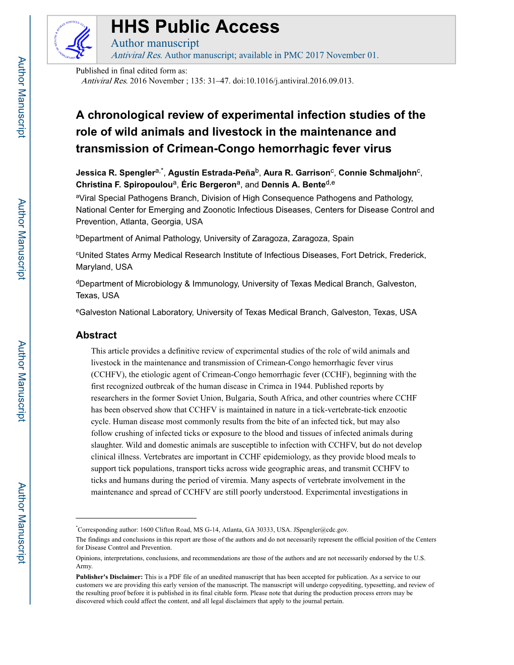 A Chronological Review of Experimental Infection Studies of The