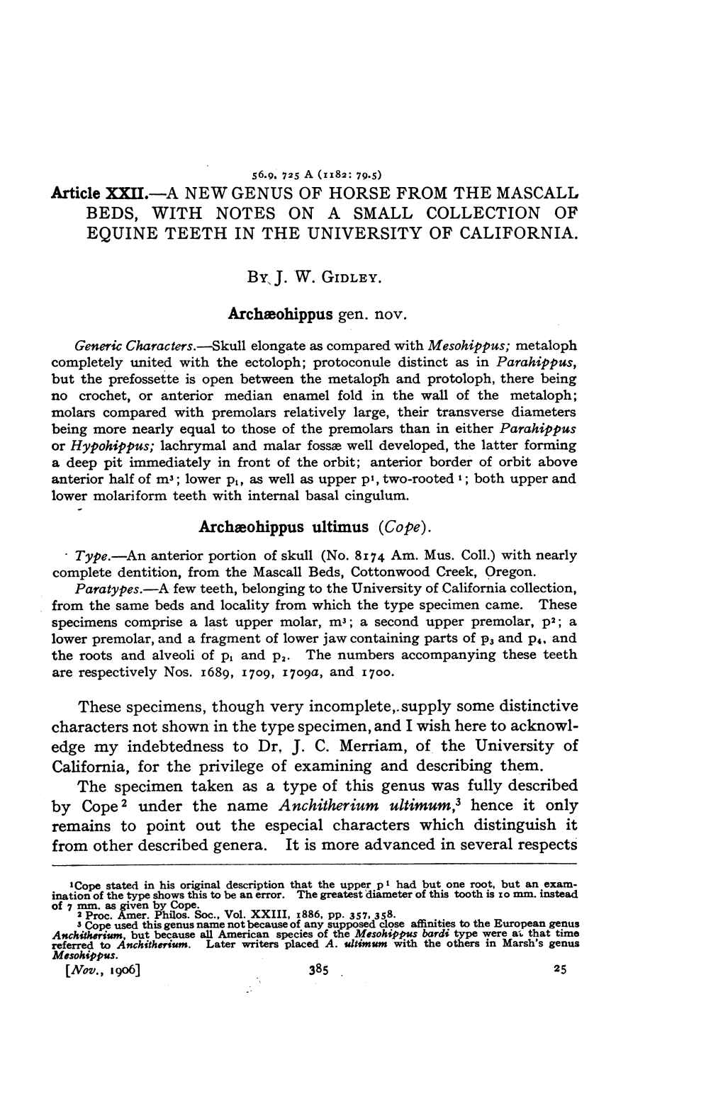 Nov., 1906] 385 25 386 Bulletin American Museum of Natural History