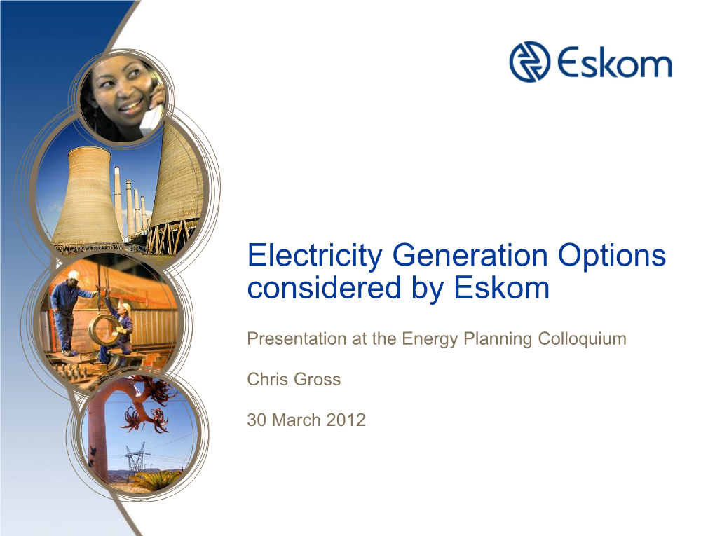 Electricity Generation Options Considered by Eskom