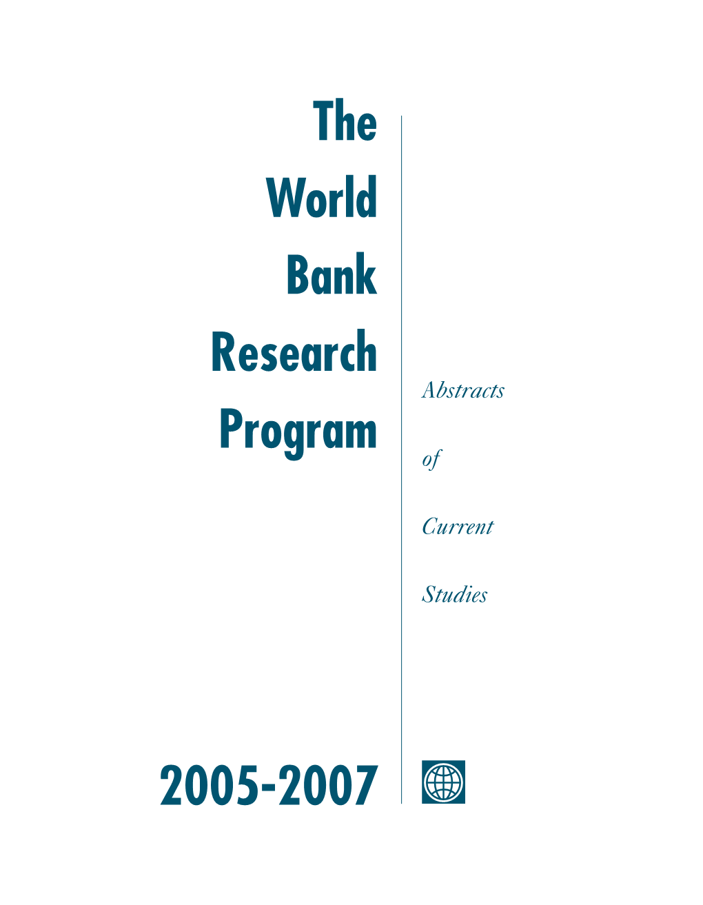 World Bank Research Program 2005-2007