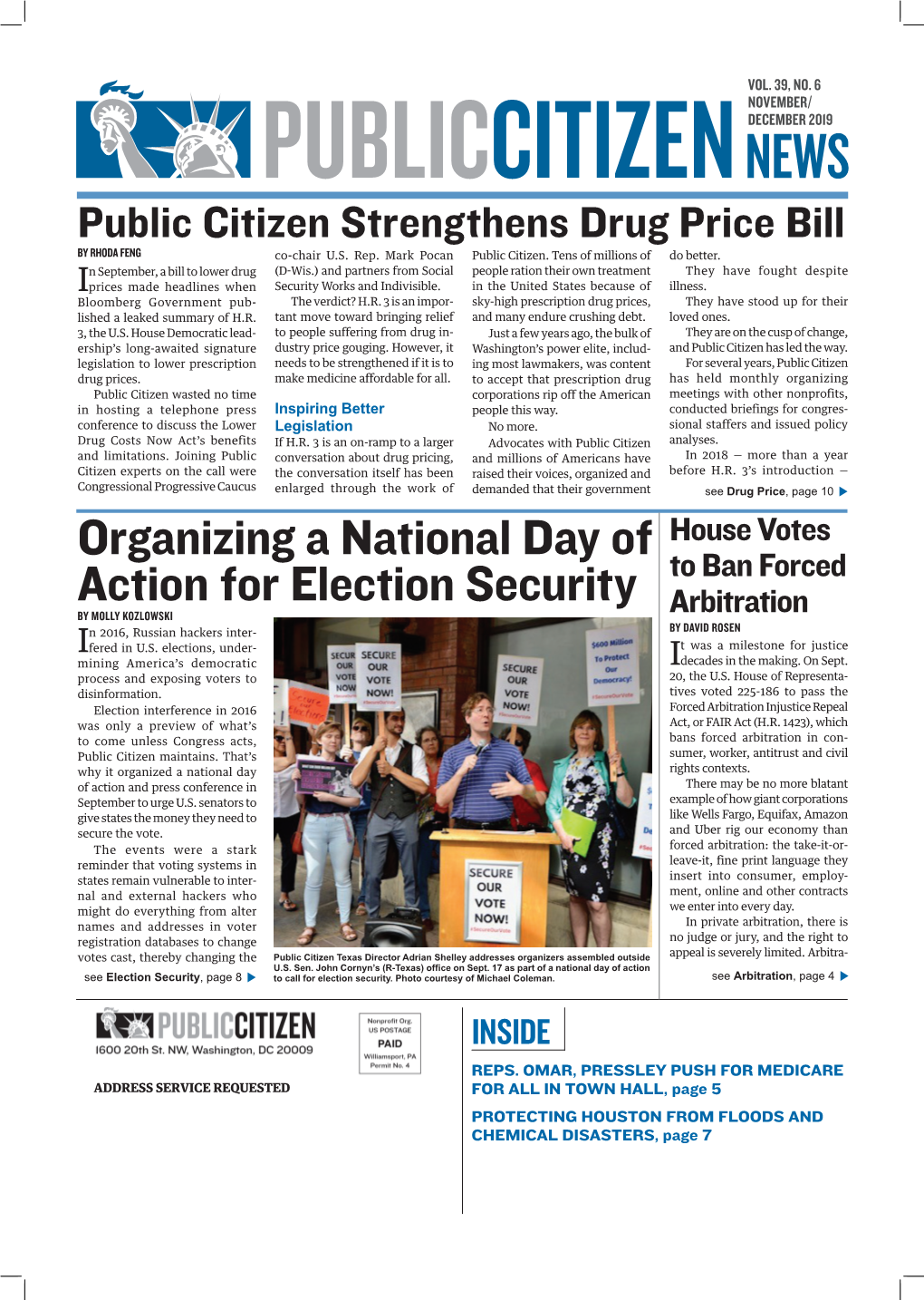 Organizing a National Day of Action for Election Security GOVERNMENT & FINANCIAL Hen Not Sing- Paign Waged by Our Corporate Opponents