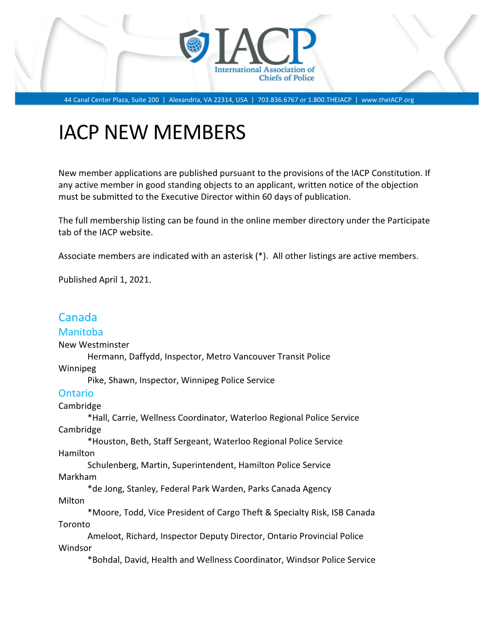 Iacp New Members