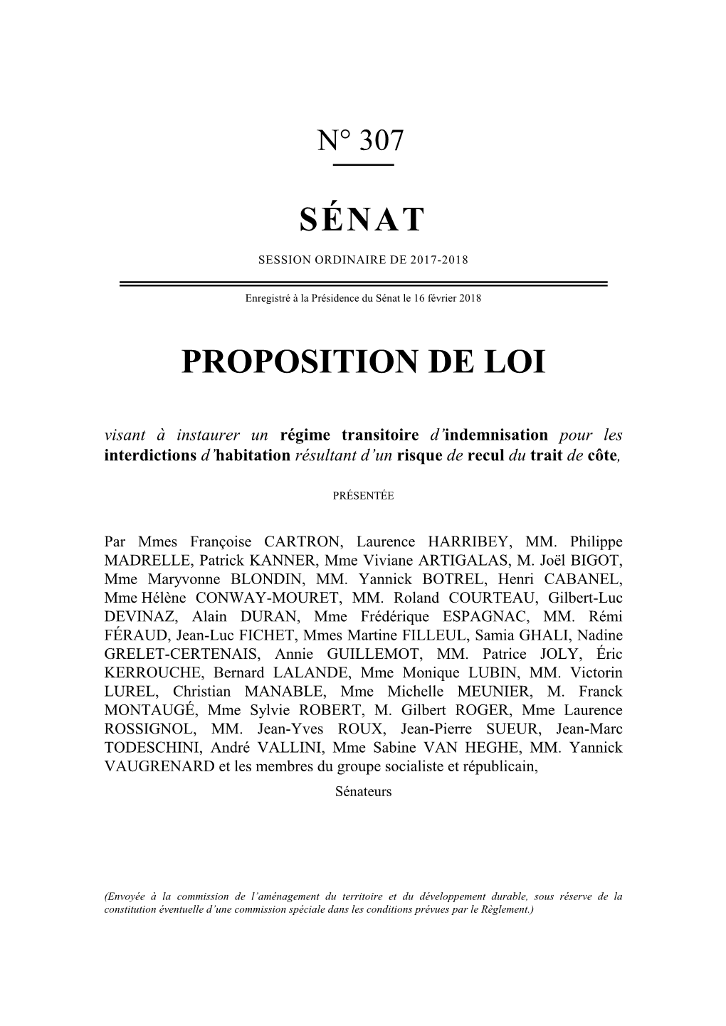 Sénat Proposition De