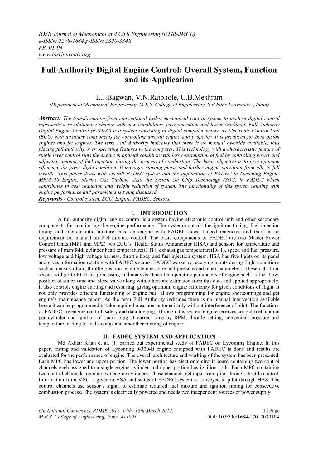 Full Authority Digital Engine Control: Overall System, Function and Its Application