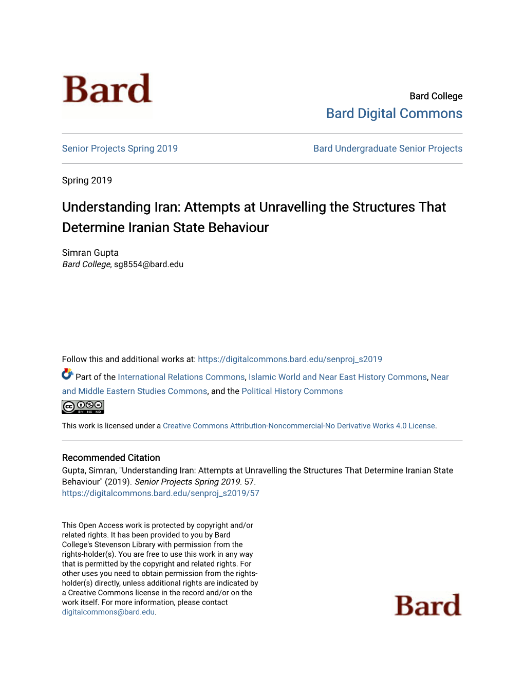 Understanding Iran: Attempts at Unravelling the Structures That Determine Iranian State Behaviour