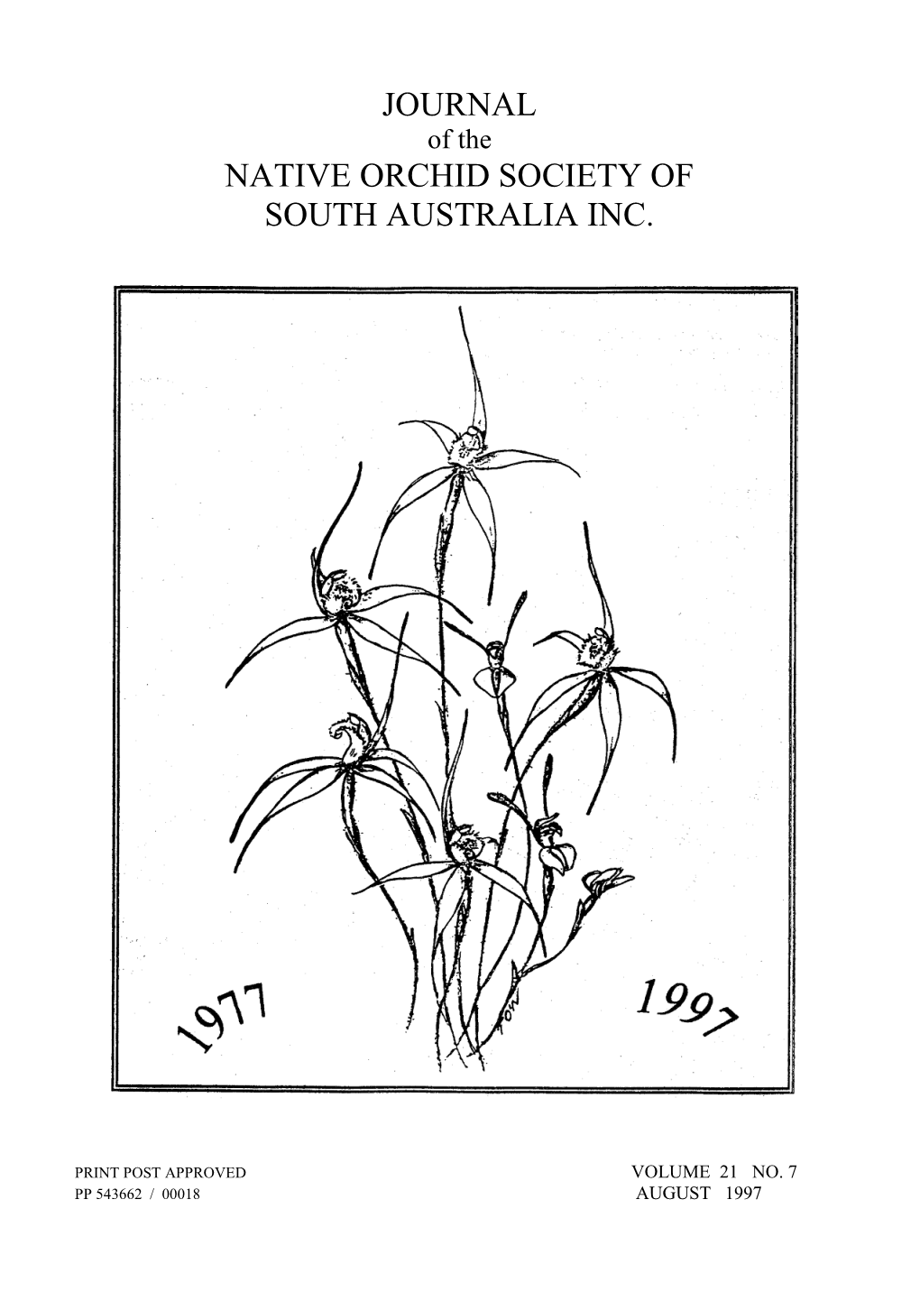 Journal Native Orchid Society of South Australia Inc