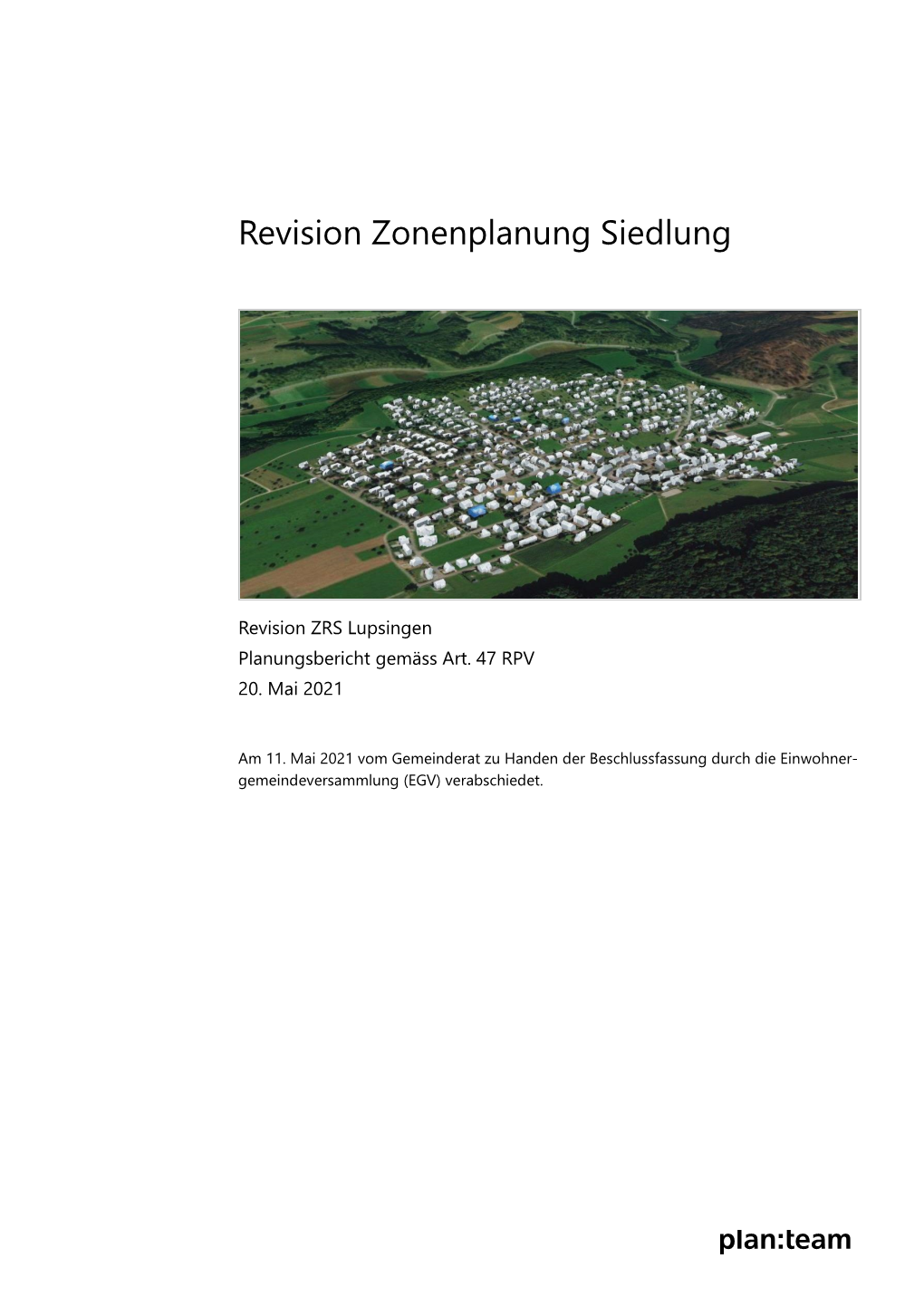 Revision Zonenplanung Siedlung