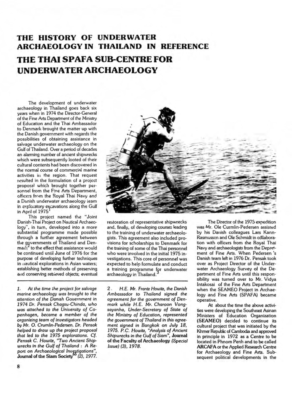 The Thai Spafa Sub-Centre for Underwater Archaeology