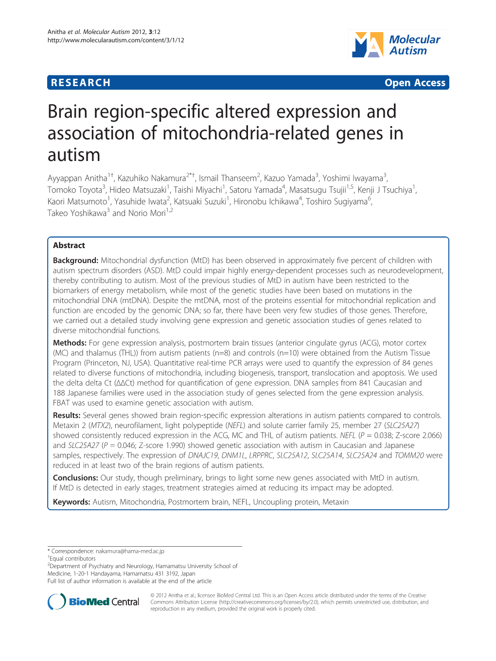 View and Meta-Analysis, Mtd Was Autism, Nine Controls) Are Described in Table 1