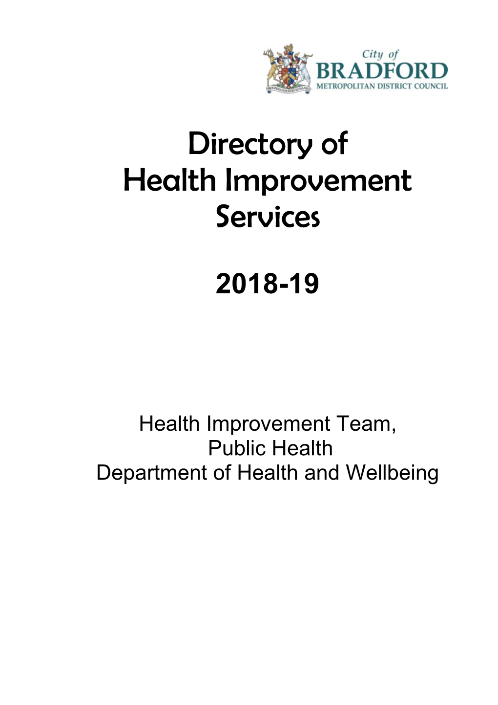 Directory of Health Improvement Services