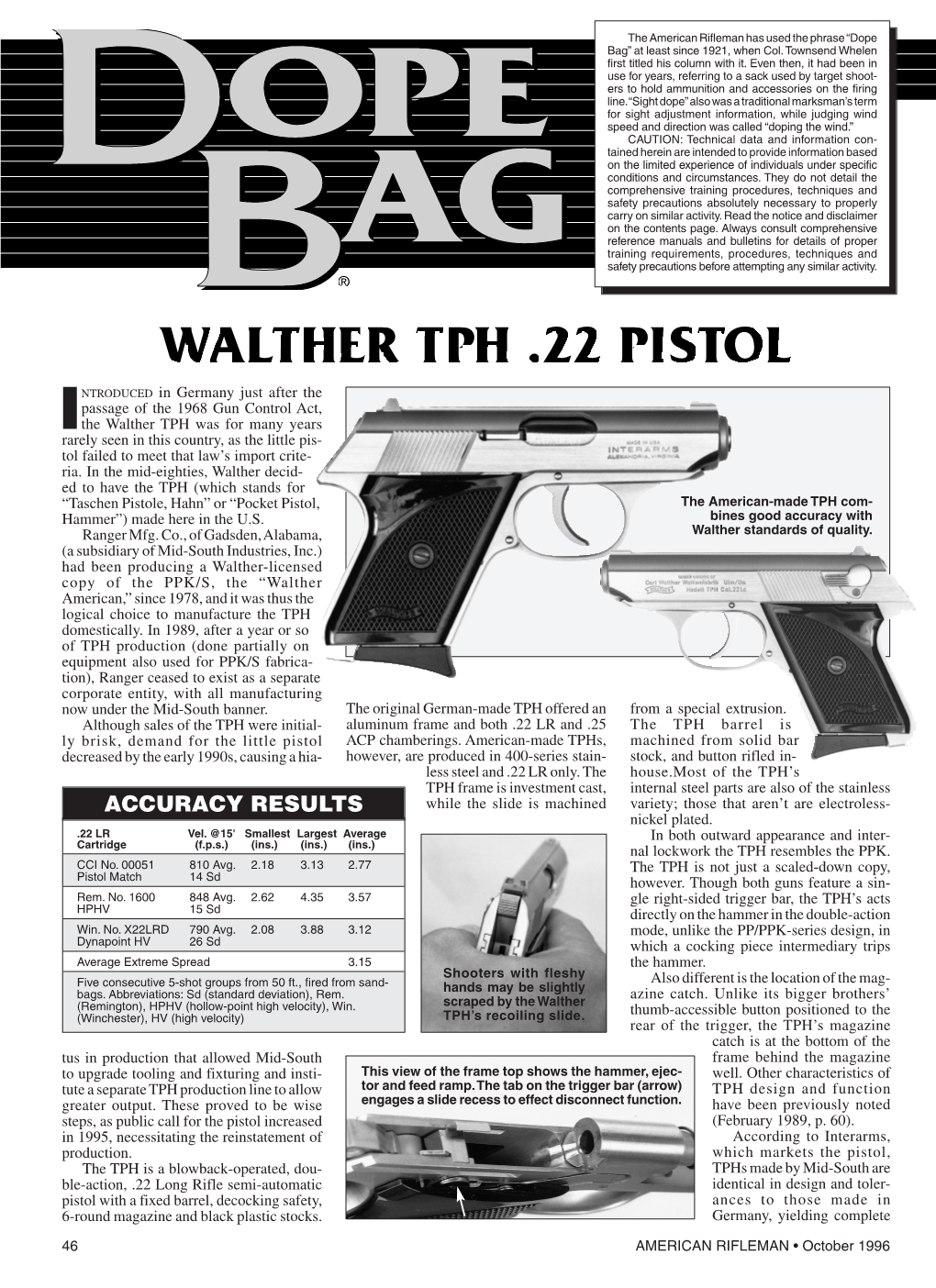 Download AR Dope Bag Oct. 1996: Walther TPH / Dixie 1874 Sharps